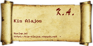 Kis Alajos névjegykártya
